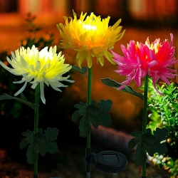 YOULIGHTS 3-Piece Solar Chrysanthemum Lamp Outdoor Garden Lamp Simulation Flower Path Lamp Led Ground Lamp Garden Lawn Artificial Flower Lamp