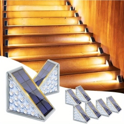 YOULIGHTS 12-Piece Set - Outdoor Solar Step Lights - Triangle Stair Lights Outdoor Decor - Solar Powered Porch/patio/curb Appeal/front Door Motion