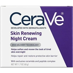 CERAVE Skin Renewing Night Cream 1.7 OZ Facial Moisturizer With Niacinamide And Peptide Complex to Soften Skin