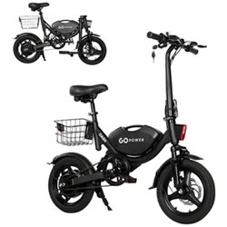 GoPowerBike GoDash Foldable Lightweight Electric City Bike (400W Motor /Up to 48.3km Battery Range /32km/h Top Speed)