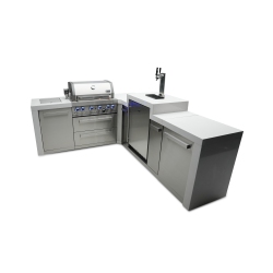 MONT ALPI 400 Deluxe Island With A 90 Degree Corner And Kegerator - Marine Grade Stainless Steel