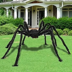 GENER Giant 5Ft Spider Halloween Decoration – Indoor/outdoor Haunted House Decor, Durable Polyester In Black
