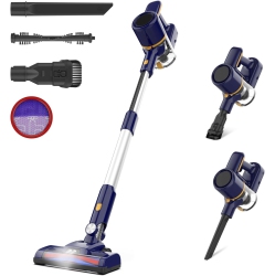 POWEART N7S Cordless Vacuum Cleaners, 45Kpa Cordless Vacuum Cleaner \w Powerful Led Motorized Brush, 210W Lightweight Rechargeable Cordless Stick
