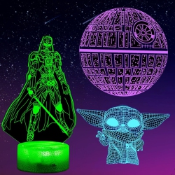 YOULIGHTS Star Night Light 3D Lamp, 3 Pattern 3D Night Light, Star Gifts for Kids, Boys 7 Color Change Star Decor, Star Toy for Moviefans