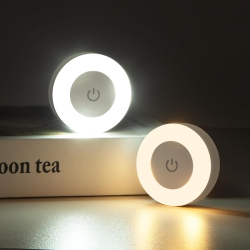 YOULIGHTS 2 Pack - Night Touch Light Bright Led Push Lights, 3 Colors Dimmable Puck Lights, Rechargeable Tap Light Battery Operated, Wireless Stick