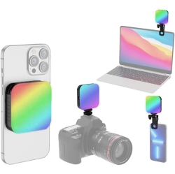 YOULIGHTS Magnetic Pocket RGB Video Fill Light 2500K-9000K Dimmable 20 Lighting Effects Video Conference Light