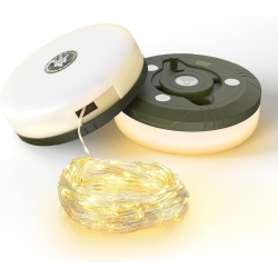 YOULIGHTS Camping String Lights, 2 In 1 Rechargeable Camping Lantern \w 8 Adjustable Modes 2000Mah Lasts Up to 12H Portable Waterproof Outdoor