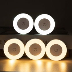 YOULIGHTS 5 Pack - Push Lights Bright Led Night Touch Light, 3 Colors Dimmable Tap Light, Rechargeable Puck Lights Battery Operated, Wireless Stick