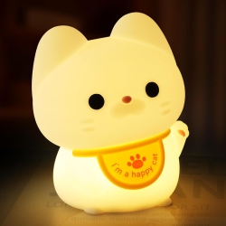 YOULIGHTS Cute Cat Lamp, Cat Night Light, Rechargeable Dimmable Nightlight, Silicone Led Bedside Lamp Nursery Nightlight \w 20 Minutes Timer And