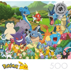 BUFFALO Games - Noir Select - Pokémon - Pokemon Favorites Group - 500 Piece Jigsaw Puzzle for Adults Challenging Puzzle Perfect for Game Nights
