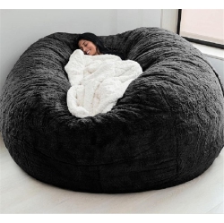 PRISMI Giant Fur Bean Bag Chair Cover for Kids Adults, (No Filler) Living Room Furniture Big Round Soft Fluffy Faux Fur Beanbag Lazy Sofa Bed Cover