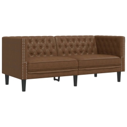 VIDAXL Chesterfield Sofa 2-Seater Faux Suede Leather In Brown