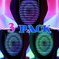 YOULIGHTS 3 Pack, Led Masks With Gesture Sensing, Unisex Led Lighting Face Morphing Masks for Costume Shows, Cosplay Parties And Masquerade Balls
