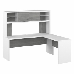 KATHY IRELAND Office By ® Echo 72W L Shaped Computer Desk With Hutch - Pure White/modern In Gray