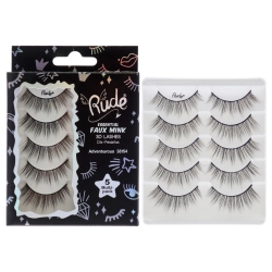 RUDE COSMETICS Essential Faux Mink 3D Lashes - Adventurous By for Women - 5 Pair Eyelashes