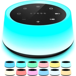 NONE Noise Sound Machine And Noise Machine With 30 Soothing Sounds With 12 Colors Baby Night Light In White