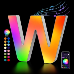 YOULIGHTS Light Up Letters Led Letter - Bedroom Lighted Letter Colorful Glitter Alphabet Music Sync Color Changing Letters for Boy Girl Gift Birthday