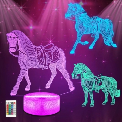 YOULIGHTS Horse Night Light, Horse 3D Lamp(3 Patterns) \w Remote Control 16 Color Changing Room Decor As Xmas Birthday Gifts for Teen Girls Horse Fan