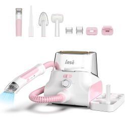 INSE Dog Grooming Kit & Dog Grooming Vacuum, Pet Grooming Vacuum \w Pet Clipper Nail Grinder, 4.5L Dust Cup Dog Brush Vacuum \w 7 Pet Grooming Tools