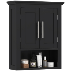 KLEANKIN Bathroom Wall Cabinet, Medicine Cabinet, Over Toilet Storage Cabinet With Shelf for Living Room And Entryway In Black