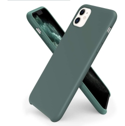 ORNARTO Liquid Silicone Case for Iphone 11, Slim Liquid Silicone Soft Gel Rubber Case Cover for Iphone 11(2019) 6.1 Inch-Pine In Green