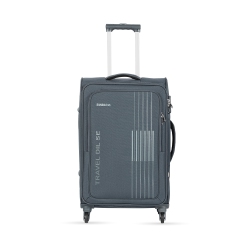 EMBLEM Punch 24 Inch Checkin, Softside Spinner Luggage, 1200D Lightweight With 360 Degree Wheels, And Expandable Trolley Bag-Grey