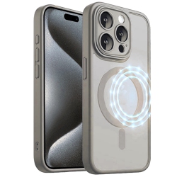 CSMART [Cs] Matte Silicone Hybrid Magnetic Magsafe Case Cover for Iphone 16 Pro Max In Grey