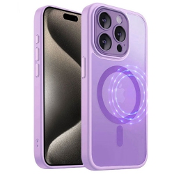 CSMART [Cs] Matte Silicone Hybrid Magnetic Magsafe Case Cover for Iphone 16 Pro Max, Light In Purple