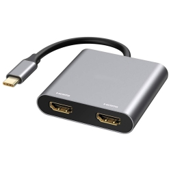 NIERBO USB C to Dual HDMI Adapter 4K 60Hz, Type C to HDMI Converter for Macbook Pro Air 2020/2019/2018, Lenovo Yoga 920/thinkpad T480, Dell Xps