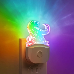 YOULIGHTS Dinosaur Night Light for Kids [2 Pack], 8 Color Changing Plug In Night Light for Kids, Baby Night Light \w Dusk to Dawn Sensor, Night Light