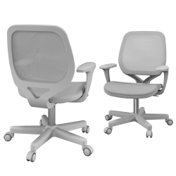 VINSETTO Small Mesh Office Chair, Mid Back Rolling Computer Desk Chair With Tilt Function, Adjustable Height, Swivel Castors for Office In Grey