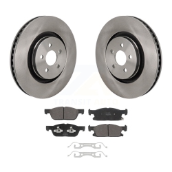 TRANSIT AUTO Front Brake Rotor Semi-Metallic Pad Kit for 2019-2024 Ford Edge With Painted Calipers K8F-104220 In Red