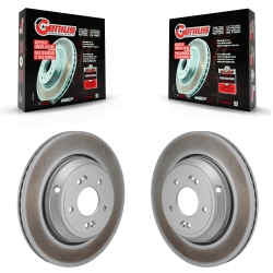GENIUS Rear Coated Disc Brake Rotors Pair for Genesis G70 Kia Stinger G80 Kg-102013