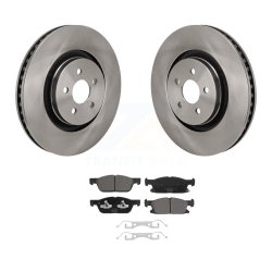 TRANSIT AUTO Front Brake Rotors Ceramic Pad Kit for 2019-2024 Ford Edge 2.7L With Painted Calipers K8T-104698 In Red