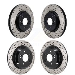 Front Rear Coated Drilled Slotted Disc Brake Rotors Kit for Genesis G70 Kia Stinger KD-100651