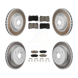 TRANSIT AUTO Front Rear Coated Brake Rotor Ceramic Pad Kit for 2017 Subaru Brz Base With Brembo Brakes Kgc-102694