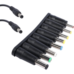 DOLAER Laptop Dc Power Adapter 8-In-1 Universal Dc Plug 5.5MM X 2.1MM Female to Male Adapter Connector \w Dc 5.5 X2.1MM Tuning Fork Cable 22Cm/8.67