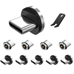 DOLAER Type C Magnetic Tips With 1-Pin, 10PCs Magnetic Type C Tips, 1 Pin Magnetic Type C Connector Tips Head Without Charging Cords