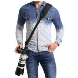MEHIAZ Waka Camera Neck Strap Quick Release Safety Tether, Comfortable Durable Shoulder Sling Camera Strap In Black