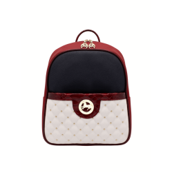 CAVALINHO Craft Backpack - Color Navy / White / (16010538.23) - Leather & Canvas In Red