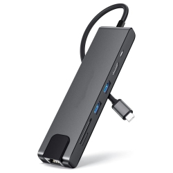 NIERBO USB C Multiport Adapter, 7 In 1 USB C Hub Dongle \w Gigabit Ethernet, 100W Pd, 4K HDMI, 2 USB 3.0 Ports, Sd/tf Card Reader for Macbook Pro/air