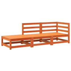 VIDAXL Garden Sofa With Footstool 2-Seater Wax Solid Wood Pine In Brown