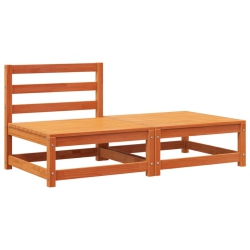 VIDAXL Garden Sofa Armless With Footstool Wax Solid Wood Pine In Brown