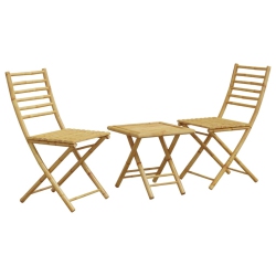 VIDAXL 3 Piece Bistro Set Bamboo