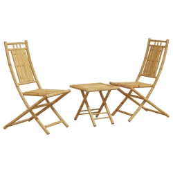 VIDAXL 3 Piece Bistro Set Bamboo
