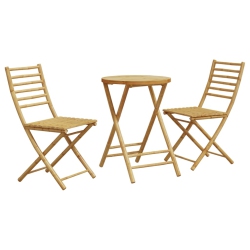 VIDAXL 3 Piece Bistro Set Bamboo