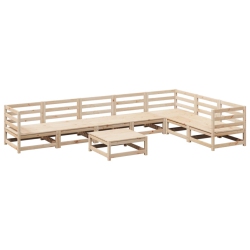 VIDAXL 8 Piece Garden Sofa Set Solid Wood Pine