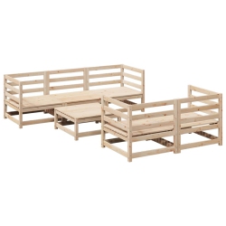 VIDAXL 6 Piece Garden Sofa Set Solid Wood Pine