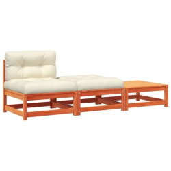 VIDAXL Garden Sofa Armless With Cushions And Footstools