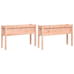 VIDAXL Garden Planters 2 PCs With Legs Solid Wood Douglas
